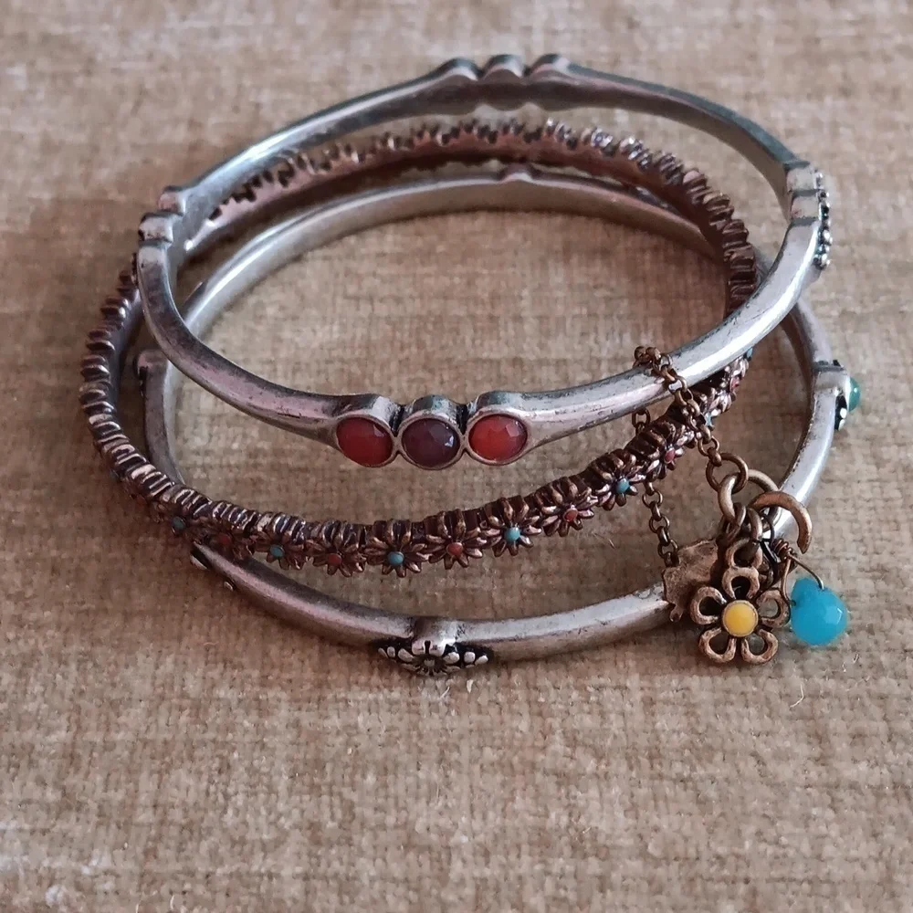 Lucky Brand Gold and Silver Tone Bangle Bracelet